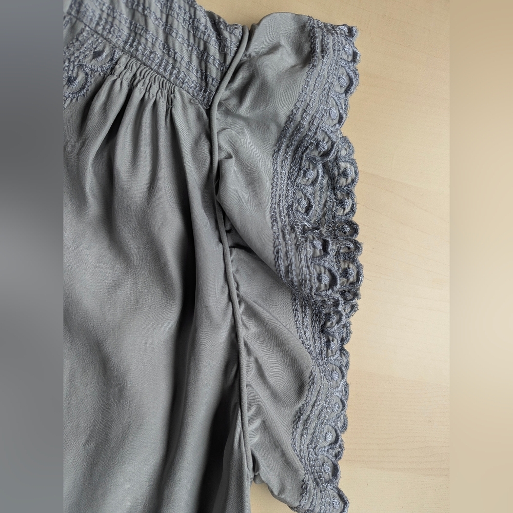 Isabel Marant Etoile‎ 100% Silk Gray Grey Lace Cap Sleeve Lightweight Slip Dress - Picture 4 of 16